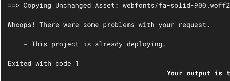 devtropolis's tweet image. we use @CircleCI and have started using @laravel vapor. We normally do a dev deploy on our branches, but we are getting a clash because multiple branches are running at once (Envoyer queued this before on ec2) anyone got any suggestions on how to wait till deploy is done?