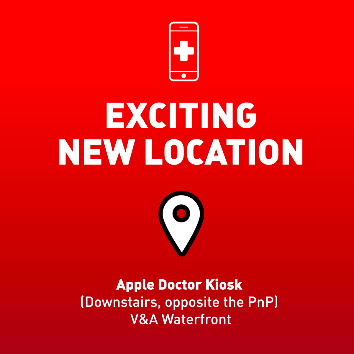 EXCITING NEW LOCATION - We're excited to announce the launch of our #AppleDoctor Kiosk (downstairs, opposite Pick n Pay) at the <a href="/VandAWaterfront/">vandawaterfront</a> ! 🥳🍎📲 Explore the waterfront while we get your device as good as new in under 1 HOUR! #NewLocation #1HourRepairs #VandAwaterfront