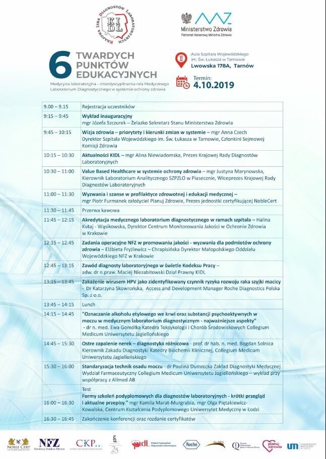 PlanujZdrowie's tweet photo. Zapraszamy 4 października na konferencję @KIDL_Diagnosci do Tarnowa.Wykład „Wyzwania i szanse w profilaktyce zdrowotnej i edukacji medycznej”wygłosi @piotr_furmanek założyciel portalu Planuj Zdrowie i Prezes @CertNoble 
Więcej na➡️ https://t.co/sSGOjxNXr8… 
@MojTarnow @MZ_GOV_PL https://t.co/wULXU1cOIH