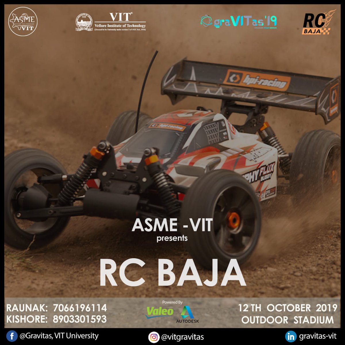 VIT_univ's tweet photo. "Do you hear that high-pitched whine of the drive motor and the sporadic thumps of the nitro-fueled engines, diving right in? Watch out, for the minicars are coming!..". To read more...
https://t.co/3Az05LecFz
@GraVITas_VIT
#MiniCars
#gravitas19
#RCBaja
#ASMEVIT
#VIT https://t.co/97kJVk1WeT