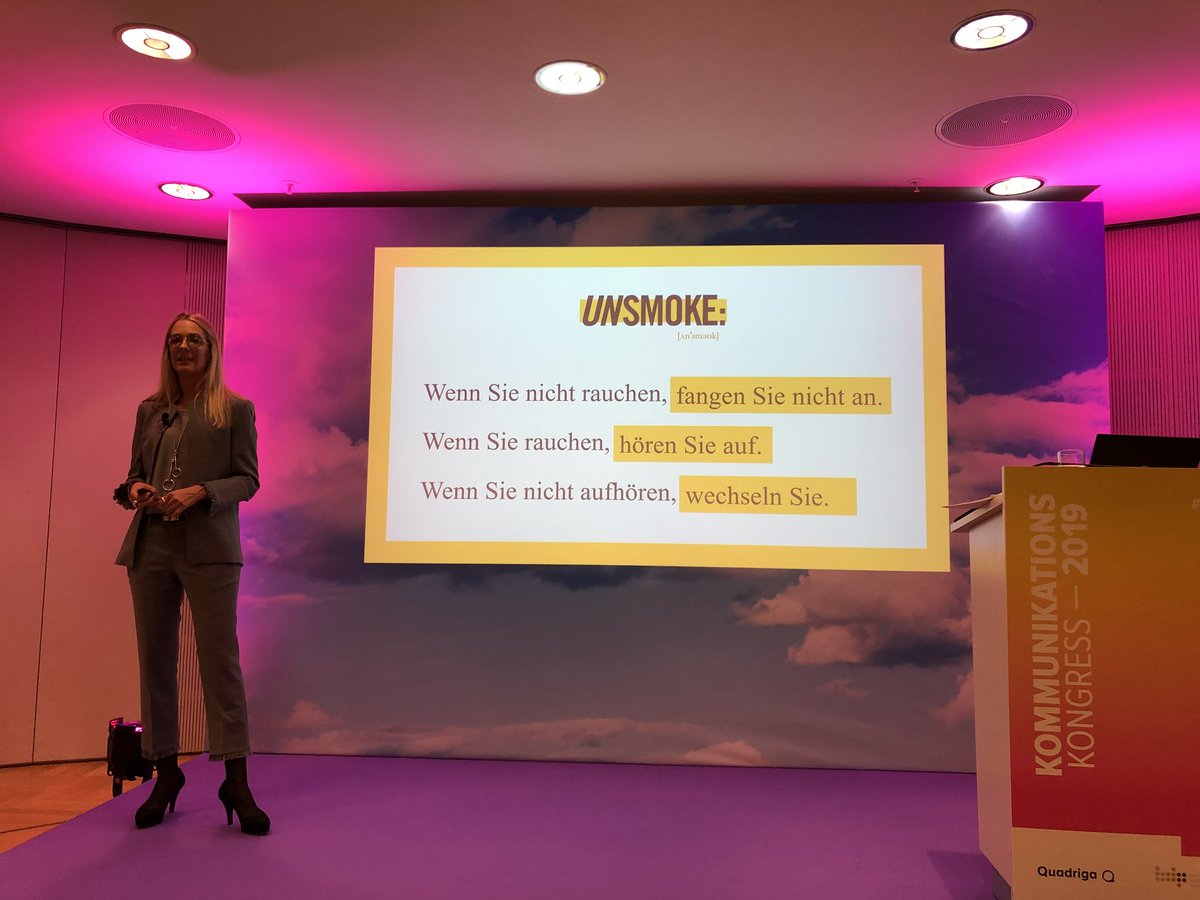 „Unsmoke: meine Einladung zum Dialog mit Ihnen.“ <a href="/ClaudiaOeking/">Claudia Oeking</a> #dialog <a href="/kkongress/">Kommunikationskongress</a>