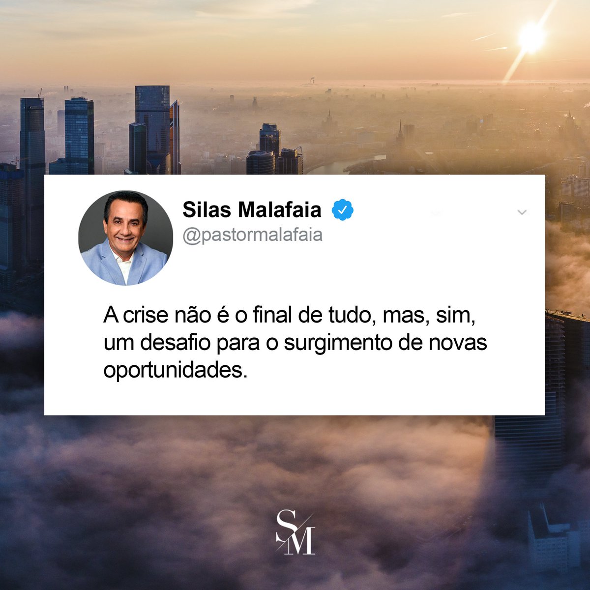 PastorMalafaia's tweet photo. O QUE TEMOS QUE APRENDER COM A CRISE: é um sinal de que algo precisa ser mudado em nossa vida; é um tempo espetacular para aprendermos; é uma oportunidade para aprendermos a depender de Deus; é um campo de oportunidades e conquistas de vitórias. https://t.co/wyy5HmfMwR