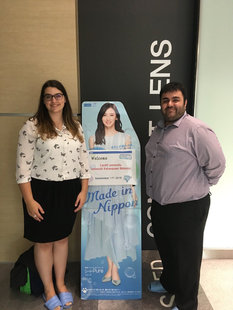 BUCCLE1's tweet photo. BUCCLE member Louise Terry of Cardiff University is at the 4 day International Myopia conference in Tokyo, where she gave an invited talk on the UK CL market & myopia control. She is pictured with Neema Ghorbani, who is soon to start at Bradford
#myopiacontrol #BUCCLE https://t.co/Z7uEwQcPkK