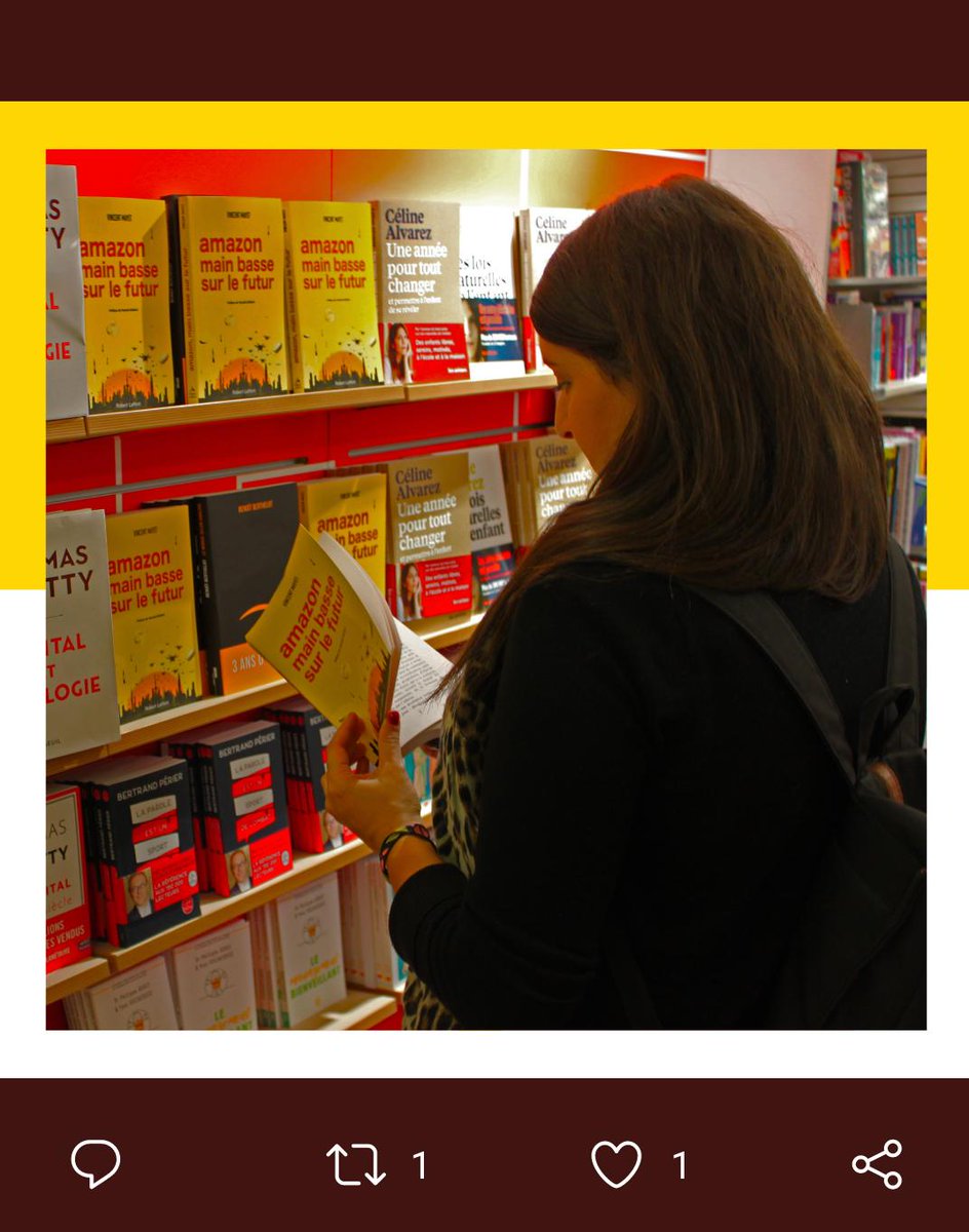 BenoitBerthelot's tweet photo. (1/2) Alors voilà : un directeur de l'agence de pub Havas sort un agréable livre sur #Amazon (préfacé par Yannick Bolloré, son patron). Et pour ce tweet promo, Havas a cru bon d'effacer mon livre de la photo... Sauras-tu le retrouver ? #Photoshop #ProsDeLaCom https://t.co/g7Mj4RlSnQ