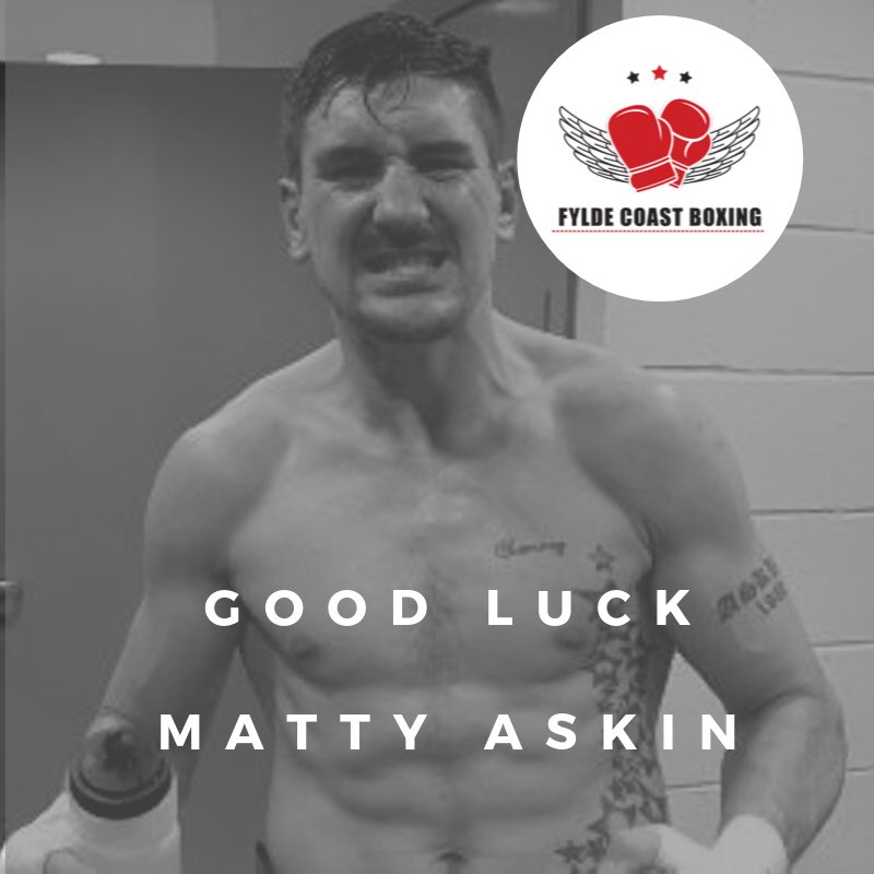 FyldeBoxing's tweet photo. Good luck to @mattyaskin this weekend in the debut @bkb_official1 show at the @TheO2 #TeamAskin #TeamBKB https://t.co/QFbHJRhTKW