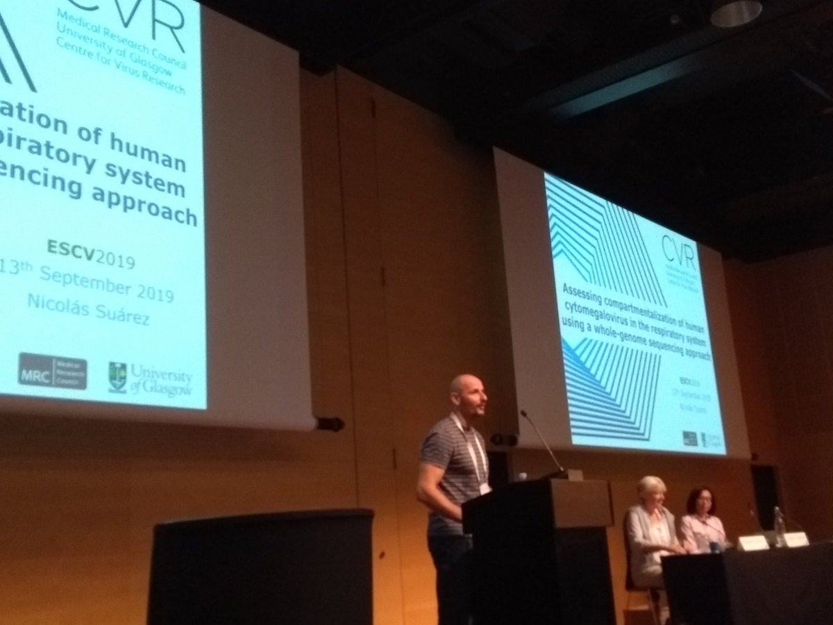 Nico Suarez - fantastic talk on compartmentalisation and multi-strain CMV infection. 6 strains in one patient and counting! #ESCV2019 #CMV #NGS