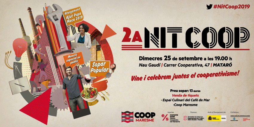 bertamundo's tweet photo. Ple d'activitats a @coopmaresme... 

🚀Crea! Cooperativisme i ESS >18 i 19/9
🚉Mobilitat, territori i feminisme >18/9
🥳2a #nitcoop #pepamaca2019 >25/9
⚙️Aquí es coopera - segell per a gestories >25 i 30/9
👥Cooperatives d'alumnes >inici 30/9

+info https://t.co/4UO0fEyiqD https://t.co/9cmcOsBPSH