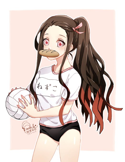 B a m b i 🅝 🅐 🅝 🅞さんがTwitterに投稿した竈門禰豆子(鬼滅の刃)のイラスト。