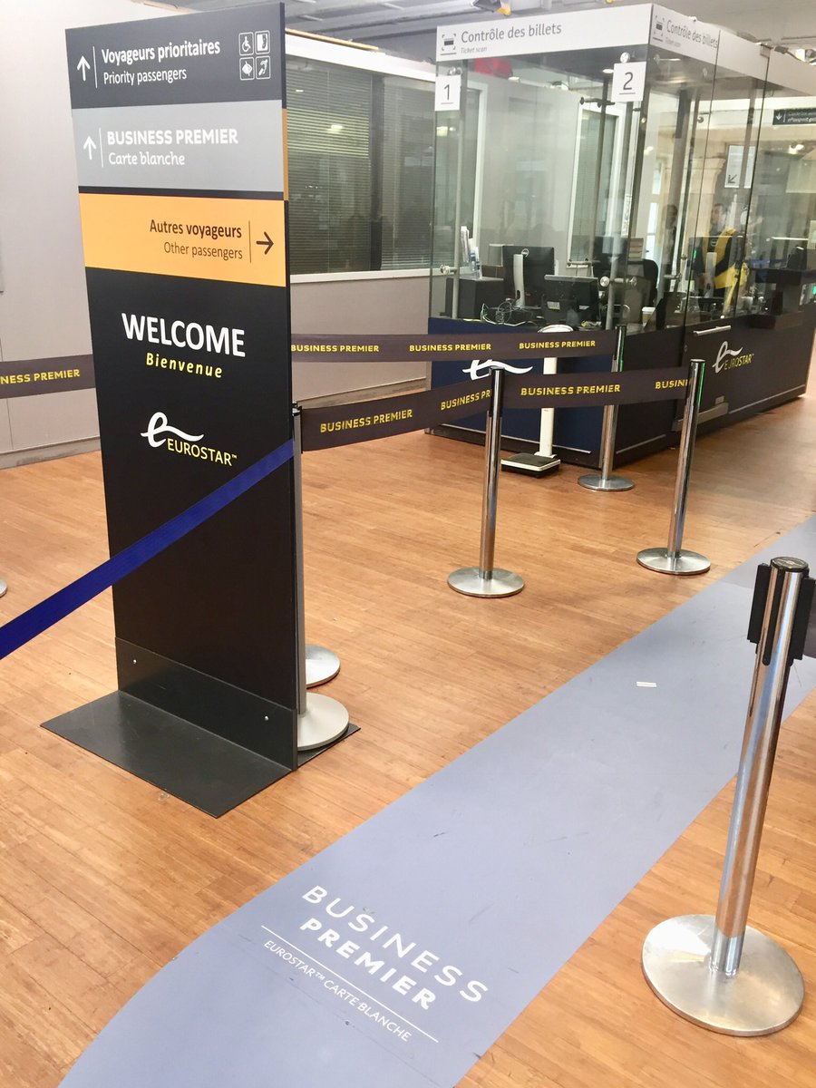 LMEEurostar's tweet photo. Bonjour 🙂
To pursue our quest in improving customer service/customer satisfaction at #Eurostar #Paris #GareduNord, we have officially marked up our Business Premier/Carte Blanche lane.
All healthy #workinprogress !
#CustomerService #CustomerExperience #feedabck #transport https://t.co/h8rPfqeyjp