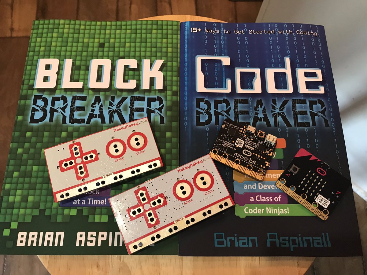 mraspinall's tweet photo. I’m celebrating #FridayThe13th with a contest! I have TWO @makeymakey, TWO @microbit_edu, and signed copies of BOTH @codebreakeredu and @blockbreakeredu to give to one luck follower. 

Simply retweet this to enter! 

#CodeBreaker #CSForAll #tlap https://t.co/tZXVxCpVTu