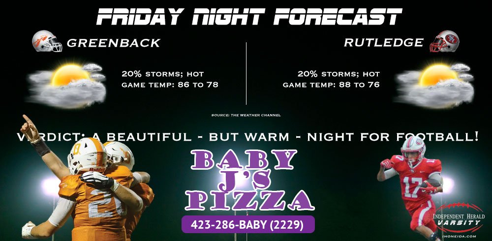 IHVarsity's tweet photo. Tonight’s #FridayNightForecast is presented by Baby J’s Pizza. The verdict: Only a slight chance of a thunderstorm, but it’s going to be hot. Not quite as hot as the pizzas coming out of the oven at Baby J’s but maybe not that far off! https://t.co/gLpHvtL8PX