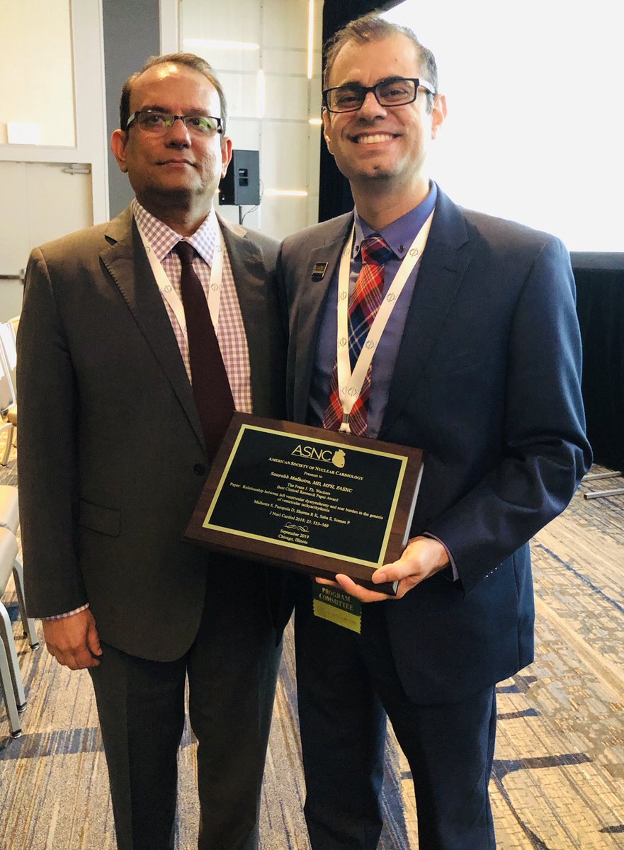 Congratulations @NotNoninvasive and @premsoman123 on receiving the Best Clinical Research Paper award from @JNCjournal and @MyASNC at #ASNC2019!