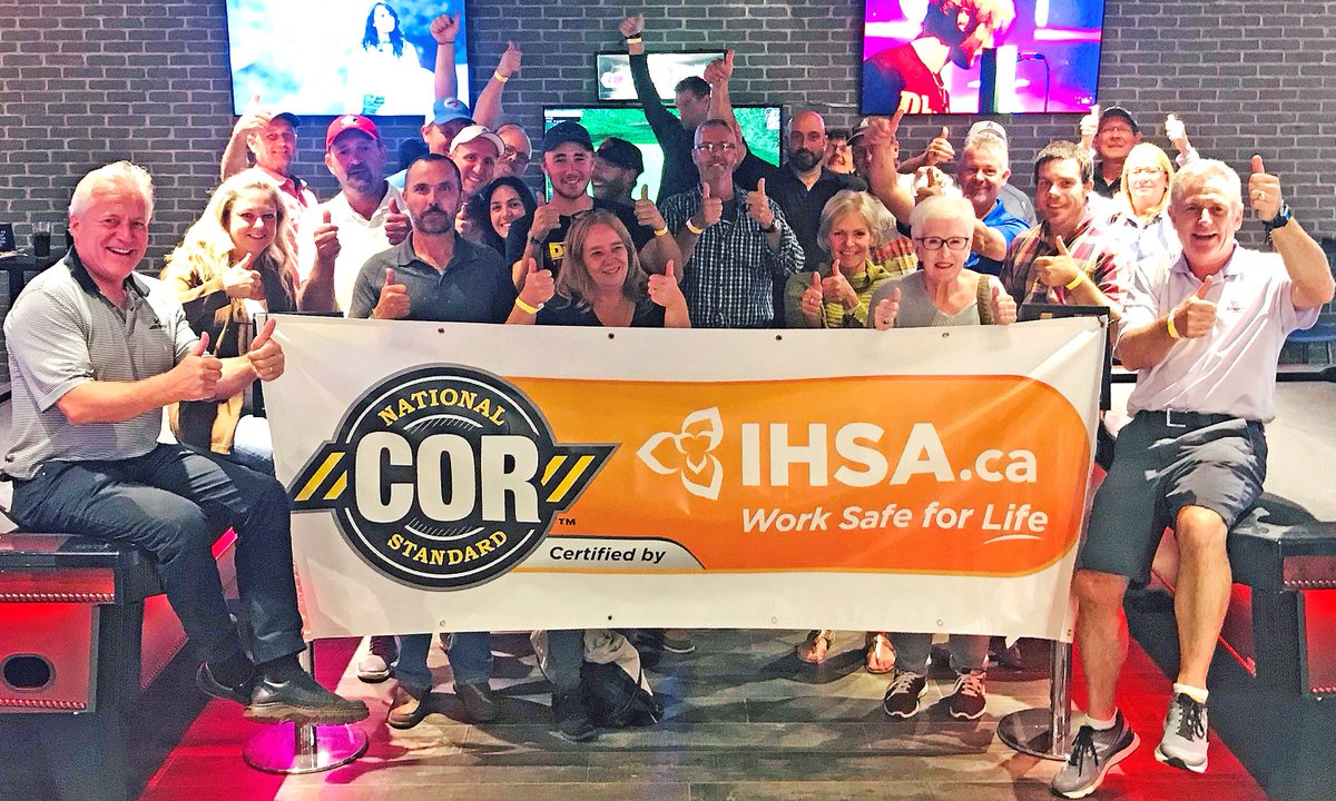 Well-deserved celebration of our 
"COR Certification" @ The Rec Room at Masonville!

#COR = Certificate of Recognition, awarded by #IHSA after many months of dedicated work by our entire staff, ensuring we always work to highest #safety standards in the #construction industry.