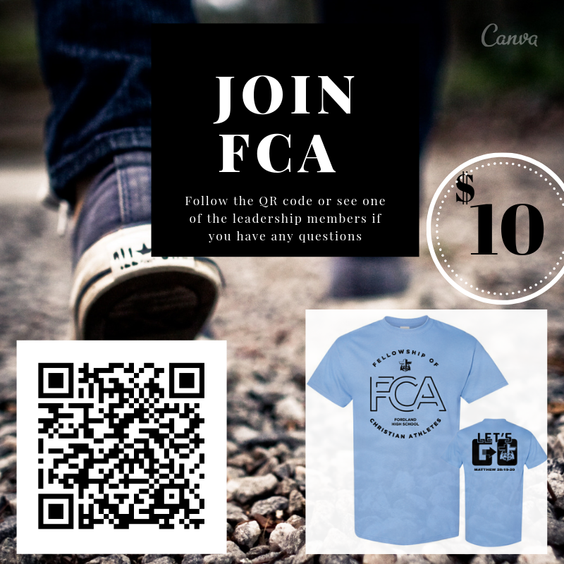 FordlandFca's tweet photo. Look for these around the school; scan the QR code and order your FCA Huddle T-Shirt! #eaglepride #FordlandFCA #FCA #LetsGo https://t.co/ozGDoemNUG