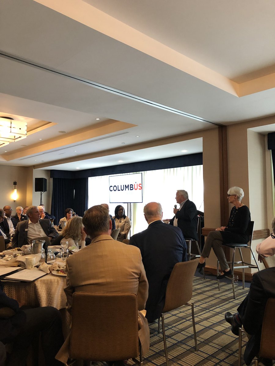 dougulman's tweet photo. Engaging with @wendyrsherman @WalterIsaacson and the Columbus Partnership on many relevant topics including kindness, collaboration, prosperity, and well-being. Grateful for the opportunity to work together with many of our cities corporate and civic leaders. #thecolumbusway https://t.co/BGWZcUX538