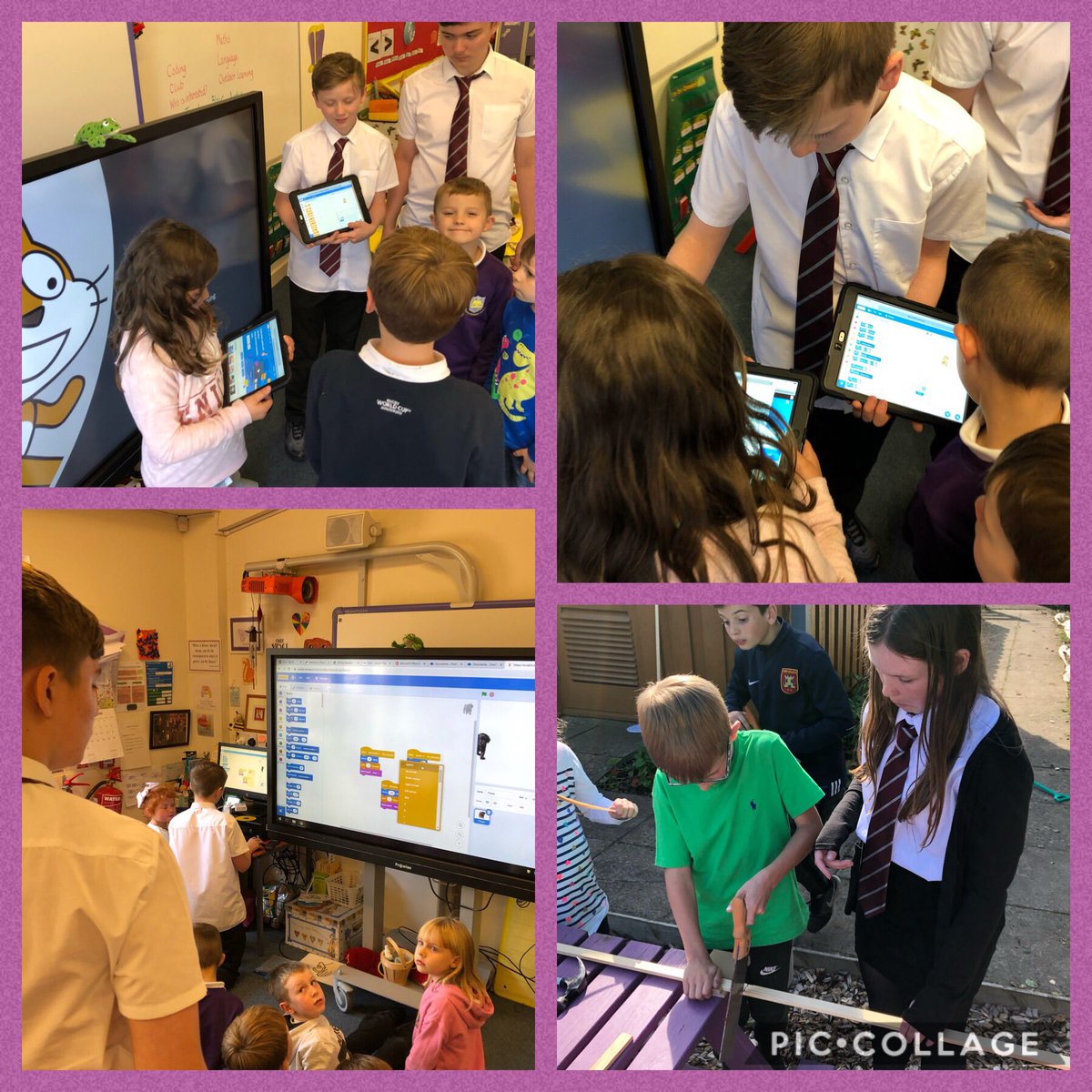 Many thanks to our @TealingVillage former pupils from @ForAcad for their weekly voluntary inputs. We now have a wee #CodeClub and fantastic help with outdoor learning #MathsInTheOutdoors 
#LearnersAsLeaders @SchoolAngus @AngusCouncil