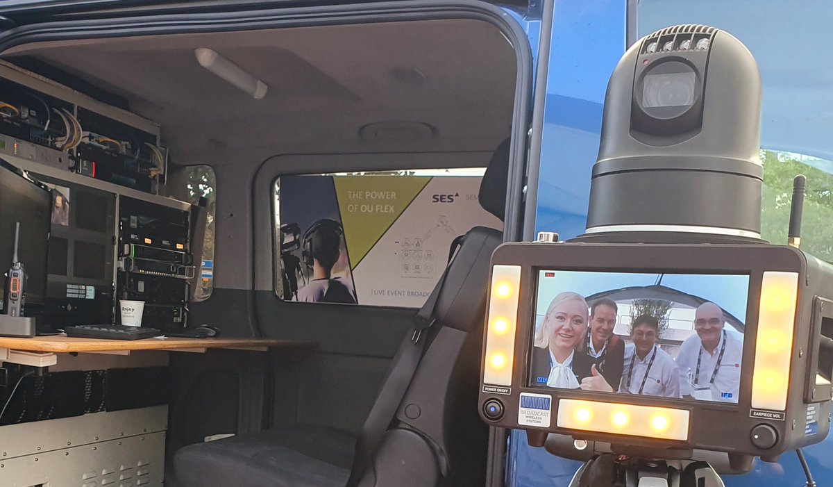 KerstinRoost's tweet photo. Cool #OUFlex live demo every day at @IBCShow combining reliability of traditional broadcast with flexibility of bidirectional IP connectivity outside @SematronUK both, a service by @SES_Satellites powered by #NewtecDialog @ibcdaily https://t.co/gWbW7Tjfcy