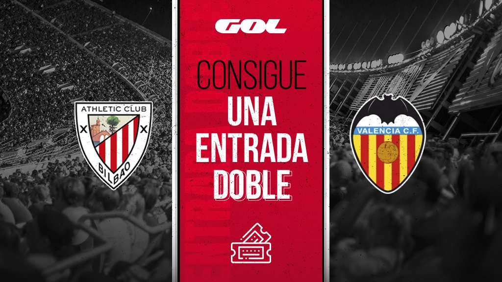 🎁 REGALO 🎁

🤩 ¿Quieres una entrada doble para el <a href="/AthleticClub/">Athletic Club</a> 🆚 <a href="/valenciacf/">Valencia CF</a> de la J7?

👇🏽 Requisitos:

❤  Sigue a <a href="/Gol/">GOL</a>

🔁 Haz RT

🗣 Menciona a un acompañante con el HT #MallorcaAthleticEnGol

🥇 2 ganadores