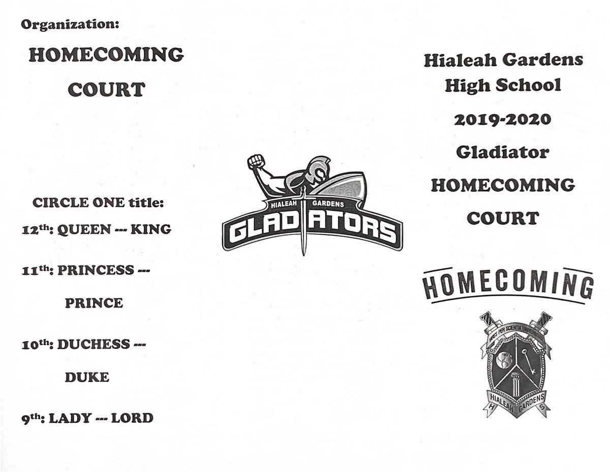 Homecoming court applications are available in student services. Last day to turn your applications is on Friday, September 27th. #letsgogladiators #thegladiatorlifeisthelifewelive