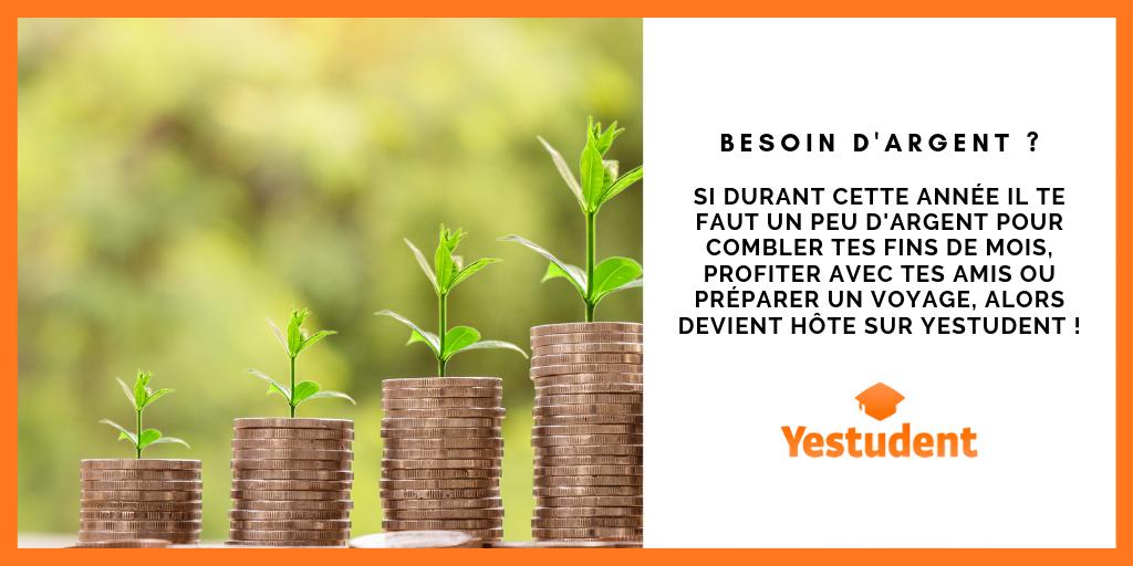 Yestudent c'est aussi une solution pour gagner de l'argent ! Il te suffit d'accueillir des voyageurs chez toi ! 
Pour en savoir plus rends-toi sur yestudent.com
#yestudent #voyage #travel #étudiant #jobétudiant