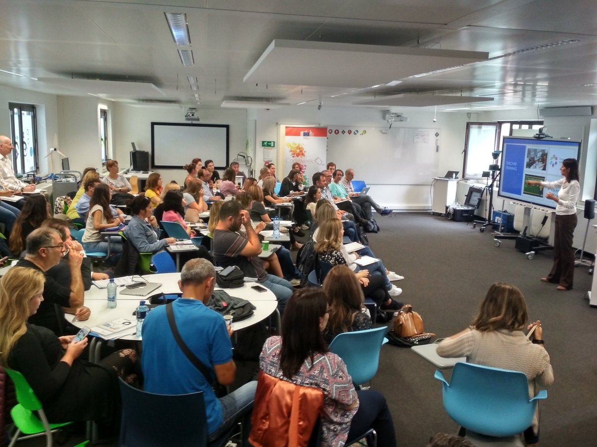scientix_eu's tweet photo. We are starting #SPW32 in the @fcl_euschoolnet and this time we can't even fit all of our participants in one photo! It's going to be an amazing weekend with #Scientix ambassadors, the #3Rs project pilot teachers and some new teachers discovering @eu_schoolnet 😊 https://t.co/g1GcsrRQqa