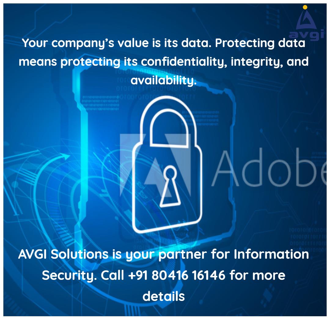 AvgiSolutions's tweet photo. We provide desired information security by assessing the risks, deciding how to mitigate, and planning for how to keep the program and security practices up to date. Contact us @ +91 80416 16146
#informationsecurity #securityforbusiness #businessplan #avgisolutions #bangalore https://t.co/vvdact9mqO