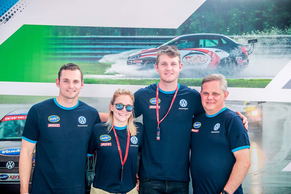 polocupindia's tweet photo. Racing with us this round are drivers from South Africa for a Driver Exchange and Guest Drive Program! @Jeff_kruger @tjp3 #DanielRowe #JohanPretorius
#VolkswagenChampionship #AmeoClass #MRFRacing #Venkys #NECC #FRU2go #Multifit #HotPursuit https://t.co/05z17xK3ii