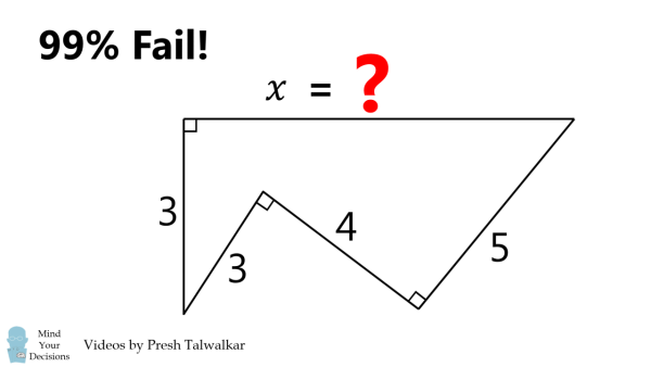 BinaryChallenge's tweet image. 99 Percent Fail – Solve For The Length bit.ly/2YXjwUl #math #puzzle via @preshtalwalkar