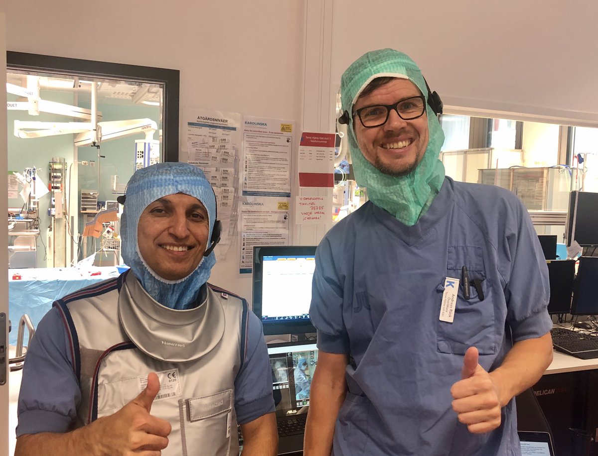 AndreasRck2's tweet image. Successful live case transmission from @KarolinskaUnsju to PAFCIC conference in Tunisia today. #tavr using #Acurate, LV wire pacing, #sentinel neuroprotection. Honored to be followed by Alain Cribier in the program. Operators Nawzad Saleh and myself.