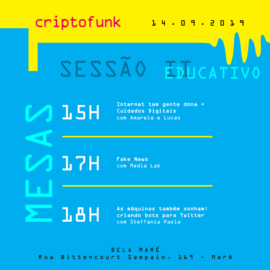 criptofunk's tweet photo. É AMANHÃ!

Se liga na programação completa da #CriptoFunk2019! https://t.co/a21GF1Ez3x