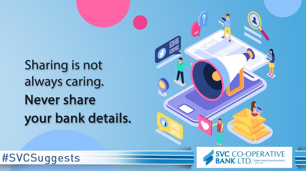 SVC_Bank's tweet photo. #SVCSuggests you always keep your bank details private to keep away from any kind of banking frauds. https://t.co/kLb6o134xh