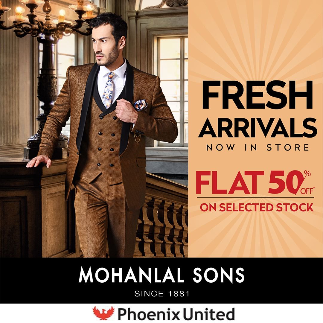 PhoenixUnitedBE's tweet photo. Fresh Arrival Alert!!
Explore the all new range of @mohanlalsons with 50% OFF on selected items. So, head to Phoenix United and shop your favorite.
#shopping #sale #menswear #ethnicwear #Indian #kurta #newarrivals #fresharrivals #ModiJackets #sherwani #shirts #phoenixbareilly https://t.co/AvfWUrdZcO