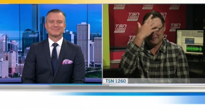 RobWilliamsAB's tweet photo. #DMACDay moment: @nielsonTSN1260 says @DMcIntyreCTV taught him how to put on makeup! #yeg #yegmedia https://t.co/YSp8odCpic