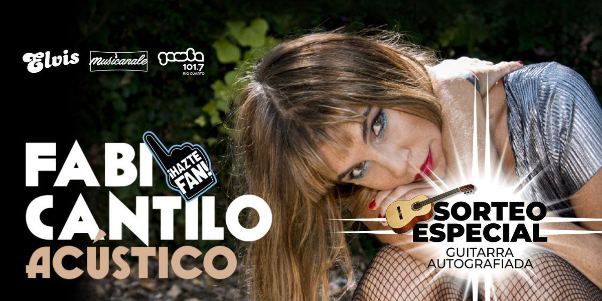 GambaRio4's tweet photo. #HazteFan Fabiana Cantilo! 
La artista presenta su show acústico en @elvisriocuarto el próximo viernes 20 de septiembre! Y Junto a #Musicanale tenemos sorteo:
- Una guitarra autografiada para vos! 
No dejes de participar 🎉 
Seguinos✔️+ Dale RT 🔄 + Deja tus datos! https://t.co/ptgYWZHp1Y