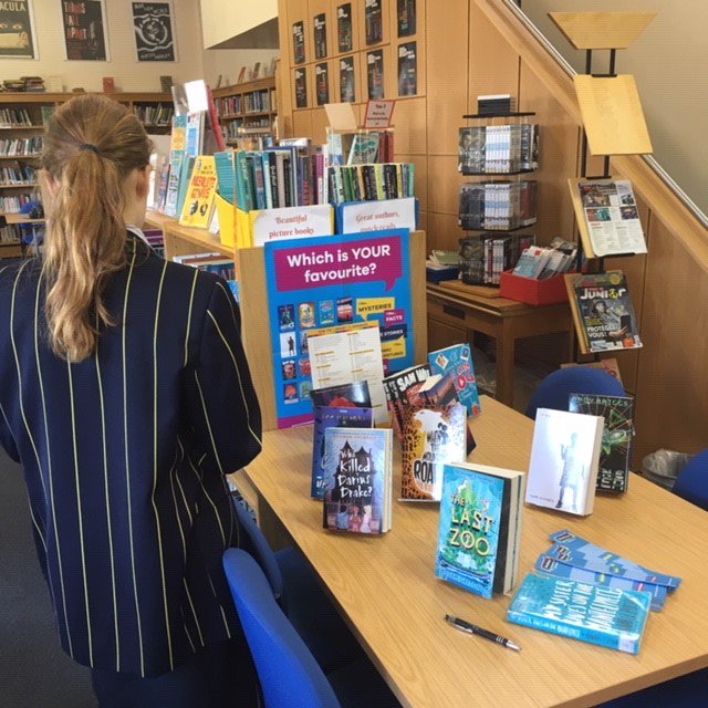 This is my favourite time of the year - welcoming the new Year 7s to their Library lessons and meeting all those keen and eager readers. Here's someone choosing their book from the <a href="/Booktrust/">BookTrust</a> selection which they will receive as a gift in November. #bookbuzz