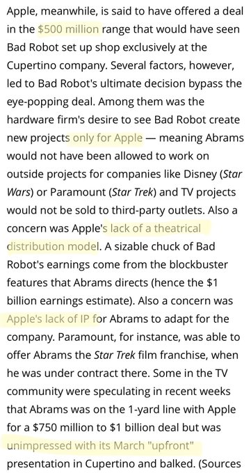 Hollywood Reporter @THR says JJ Abrams turned down $500m from Apple before Bad Robot signed with WarnerMedia<a class="tags" target="_blank" title="On Twitter" href="/?out=eyJ0eXAiOiJKV1QiLCJhbGciOiJIUzUxMiJ9.eyJpYXQiOjE3MjI0MTQ3NDIsImlzcyI6InR3cG9ybnN0YXJzLmNvbSIsIm5iZiI6MTcyMjQxNDc0MiwiZXhwIjoxNzUzOTUwNzQyLCJyZWRpcmVjdF91cmwiOiJodHRwczovL3R3aXR0ZXIuY29tL1RIUiJ9.2J4rr8HTBrMIL7-lMwv9b54L5onfC66E6UmSVJv4ZtXb3a0jgGhTAC0qZheUakmDkrm1mgF8wqlzZnX1gzpNhA">@THR</a><a href="/tag/io17"class="tags"><span>#io17</span></a>