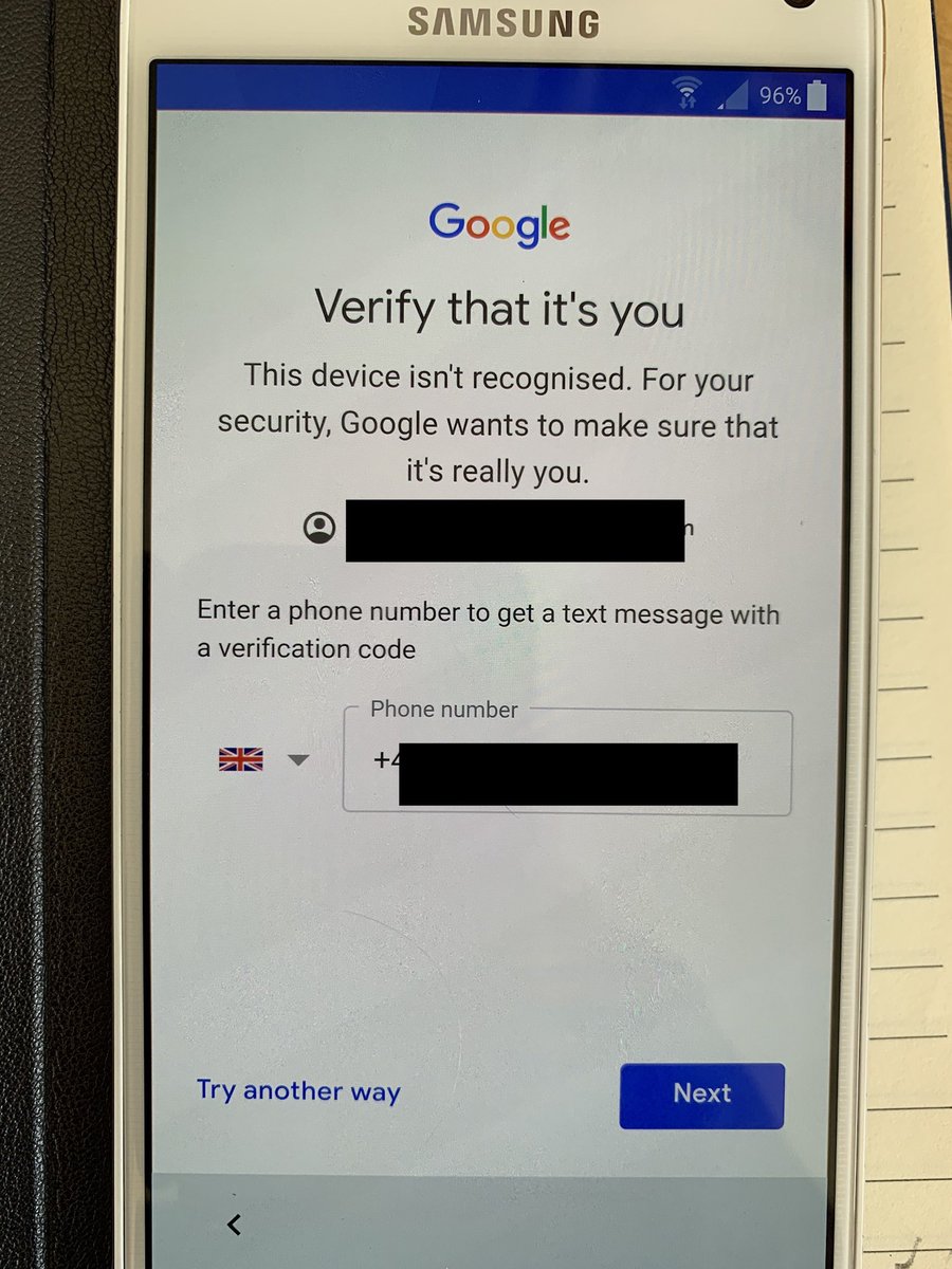 Privacy Matters Grabbed The Phone Number For That Device Relating To An Anonymous Pre Paid Sim The Process Timed Out Same Request Was Made Again I Selected Try Another Way