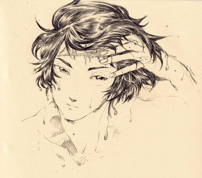 @kakuntejinz 額の向こう傷のお話大変心ときめきました・・!これはすごいです。思わず描いてしまいまして、もしよろしければお納め下さいませ。素敵なつぶやきありがとうございました! 