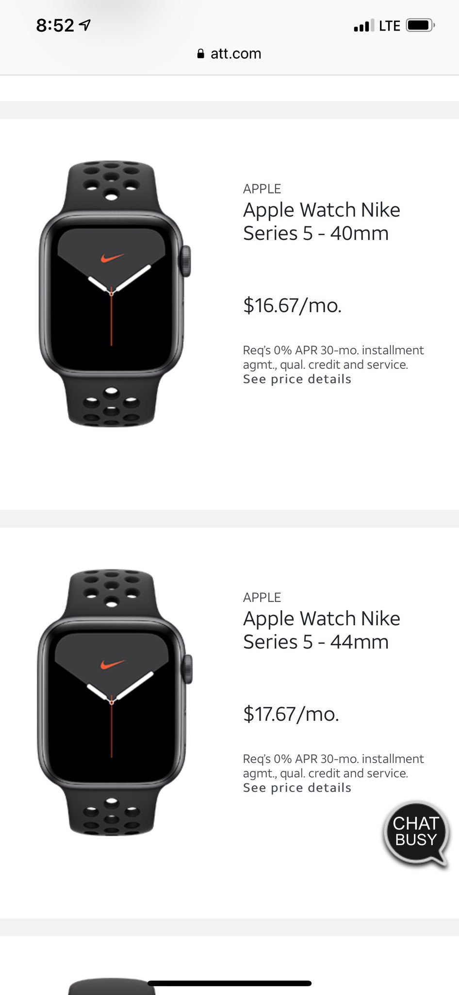 nike apple watch series 5 at&t