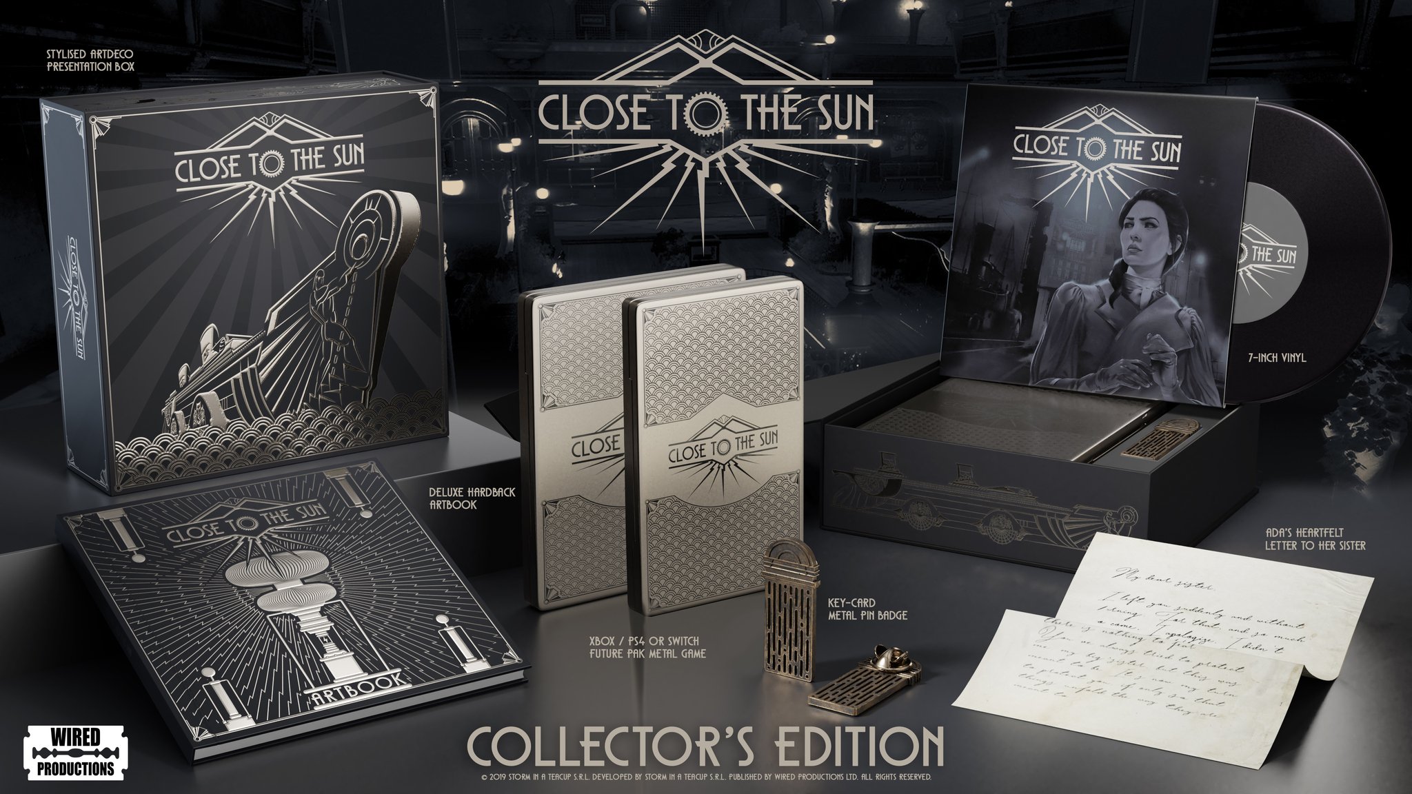 تويتر Wired Productions على تويتر Copy Of Closetothesun Art Deco Futurepak Metal Game Case Deluxe Hardback Artbook Key Card Pin Badge 7 Vinyl Record Ada S Letter