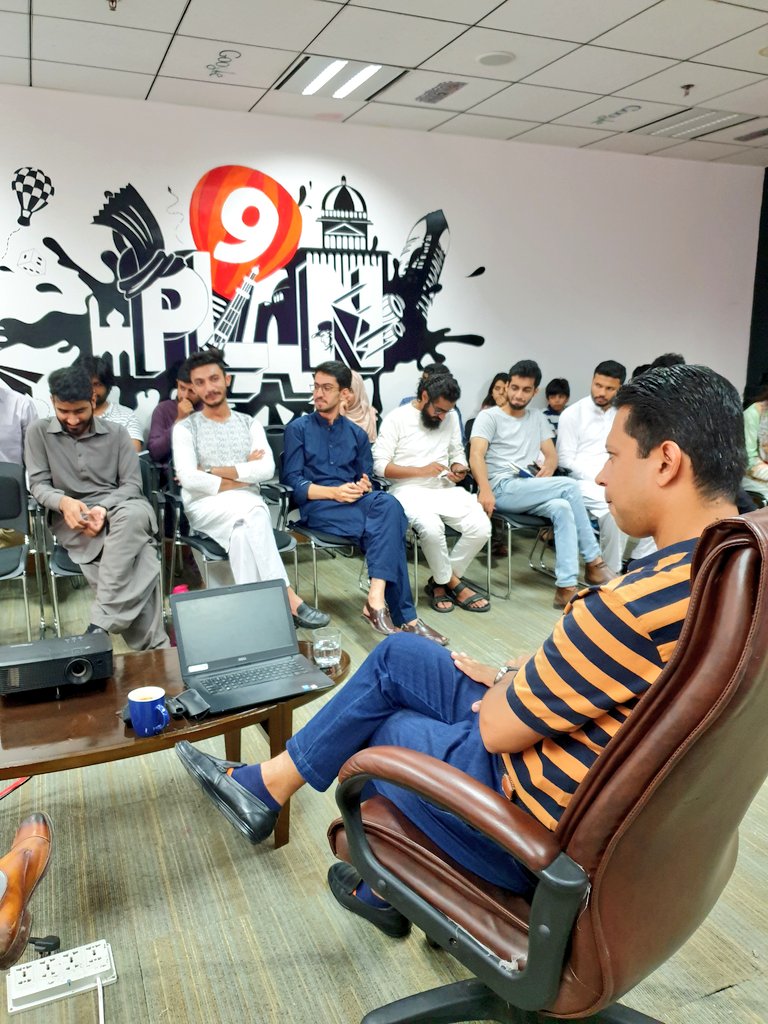 PITBIncubation's tweet photo. Badar Khushnood gracing Plan9 HQ today!
He met with #Cycle13 today to talk about how growth hacking for startups works in the start up ecosystem of Pakistan.
Later on he did one on one sessions with each startup to give them tips on how to improve their revenue generation. https://t.co/QiyXXLAUEB