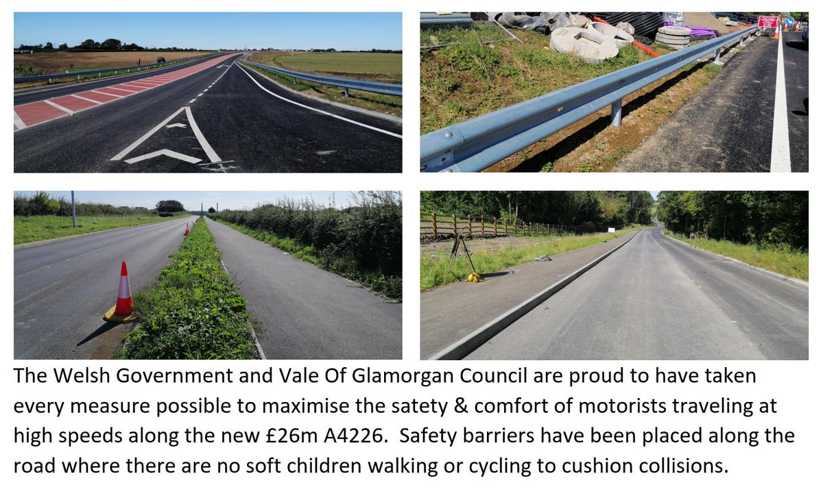 Ian Perry (@ianenvironment) on Twitter photo <a href="/WelshGovernment/">Welsh Government</a> & <a href="/VOGCouncil/">Vale Council 🏴🇺🇦</a> are proud to have taken every measure possible to max. safety & comfort of motorists along the new £26m #A4226.
Safety barriers have been placed extensively along the road where there are no soft children to cushion collisions.
#ValeOfGlamorgan <a href="/WelshGovernment/">Welsh Government</a> & <a href="/VOGCouncil/">Vale Council 🏴🇺🇦</a> are proud to have taken every measure possible to max. safety & comfort of motorists along the new £26m #A4226.
Safety barriers have been placed extensively along the road where there are no soft children to cushion collisions.
#ValeOfGlamorgan