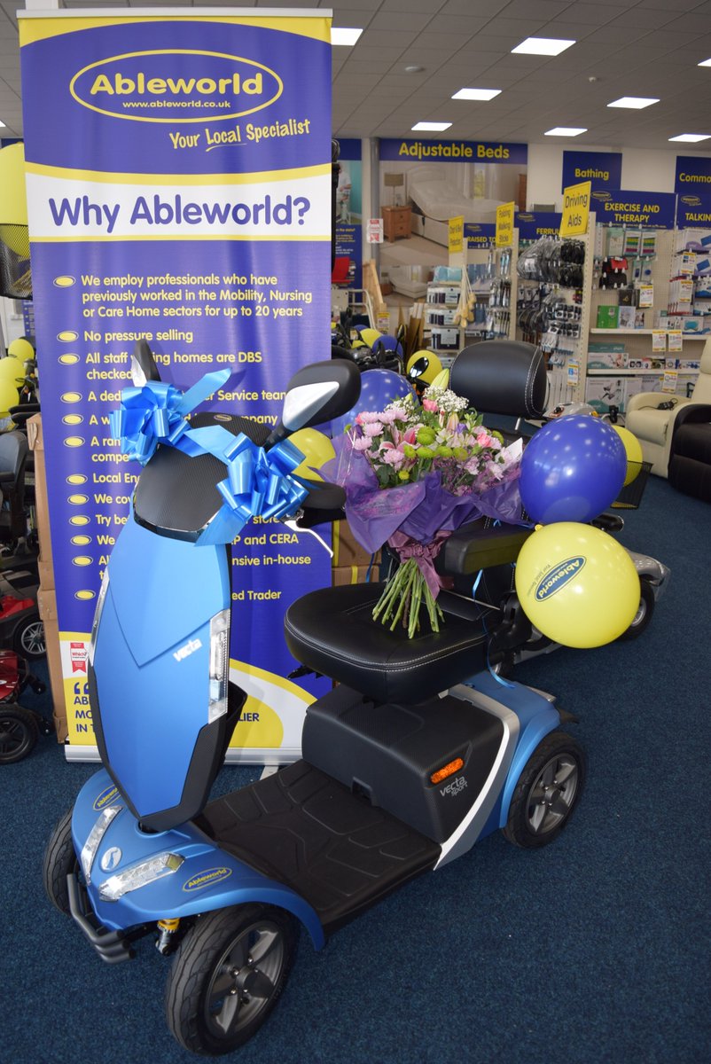 AbleworldUK's tweet photo. We're feeling that #FeelGoodFriday today😃

We were delighted to present our recent #Stafford competition winner, the lovely Mrs Jones, with her new #VectaSport Road Scooter this week! 🎉🥳

We hope you enjoy using it Mrs Jones! 🙂 https://t.co/WX2g0wZA3J