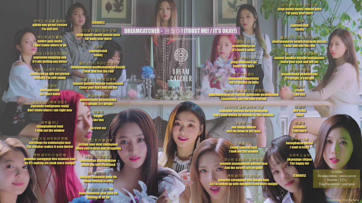 Dreamcatcher editted lyrics (2) :5. 날아올라 (Fly High)6. Wake Up7. Sleep-walking8. 괜찮아! (Trust Me!/It's Okay!)