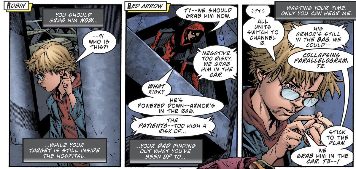 In Deathstroke #42, Slade manages to get out of the restraints Damian (and presumably Emiko) put him in. He proceeds to taunt Damian throughout the team's mission to neutralize Blackrock.