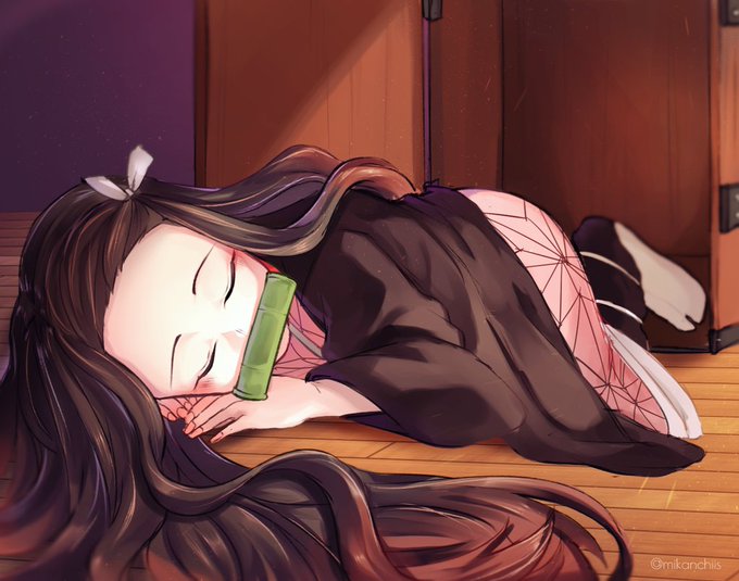 mikan 📘 🍨さんがTwitterに投稿した竈門禰豆子(鬼滅の刃)のイラスト。