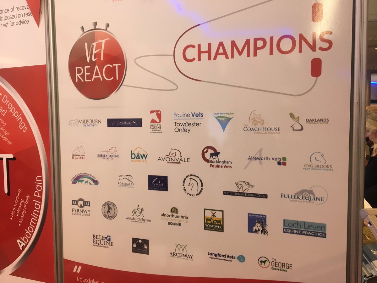 Great to see our logo on display at the <a href="/BritishHorse/">British Horse Society</a> stand <a href="/BEVA_news/">BEVA</a> Proud to be part of the Colic REACT Champions - look out for our upcoming Colic Client Evening as part of our Winter series #beva19 #knowledgeshare #bevacongress #colicreact