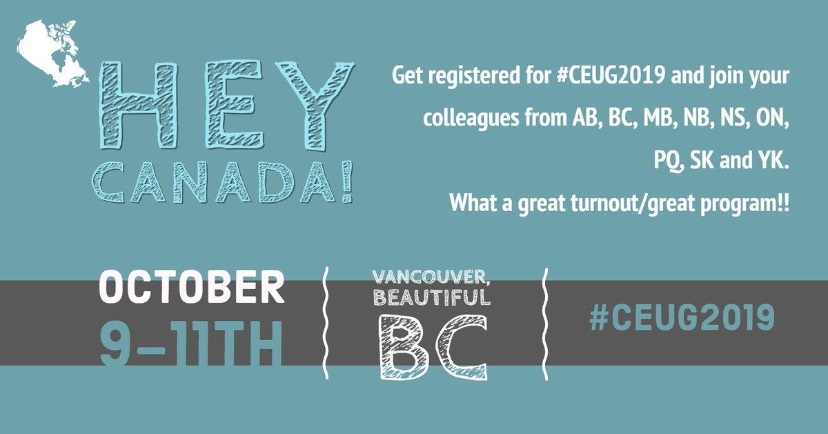 📢⚠️🍁 Hey Canada! 🍁⚠️📢

Don't miss out on #CEUG2019 - join your colleagues from across the country! 

tinyurl.com/y2qpq8xe

#RegisterNow
#Ellucian
#PowerCampus
#Banner
#Colleague