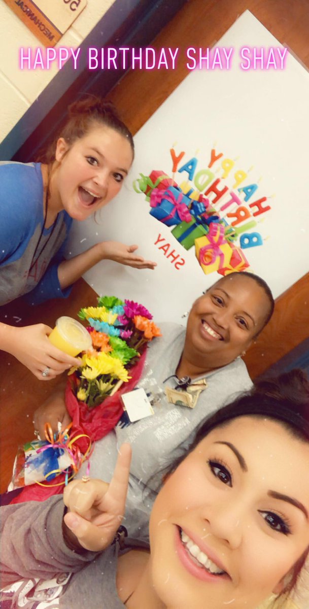 HAPPY BIRTHDAY TO OUR FAVORITE CUSTODIAN! We love you and appreciate you so much!!!❤️🎉@ShayGregory6 @MrsStevenson16 @WarnerCFISD #proudparas #weloveyou #happybirthday #shayshay #bethechange
