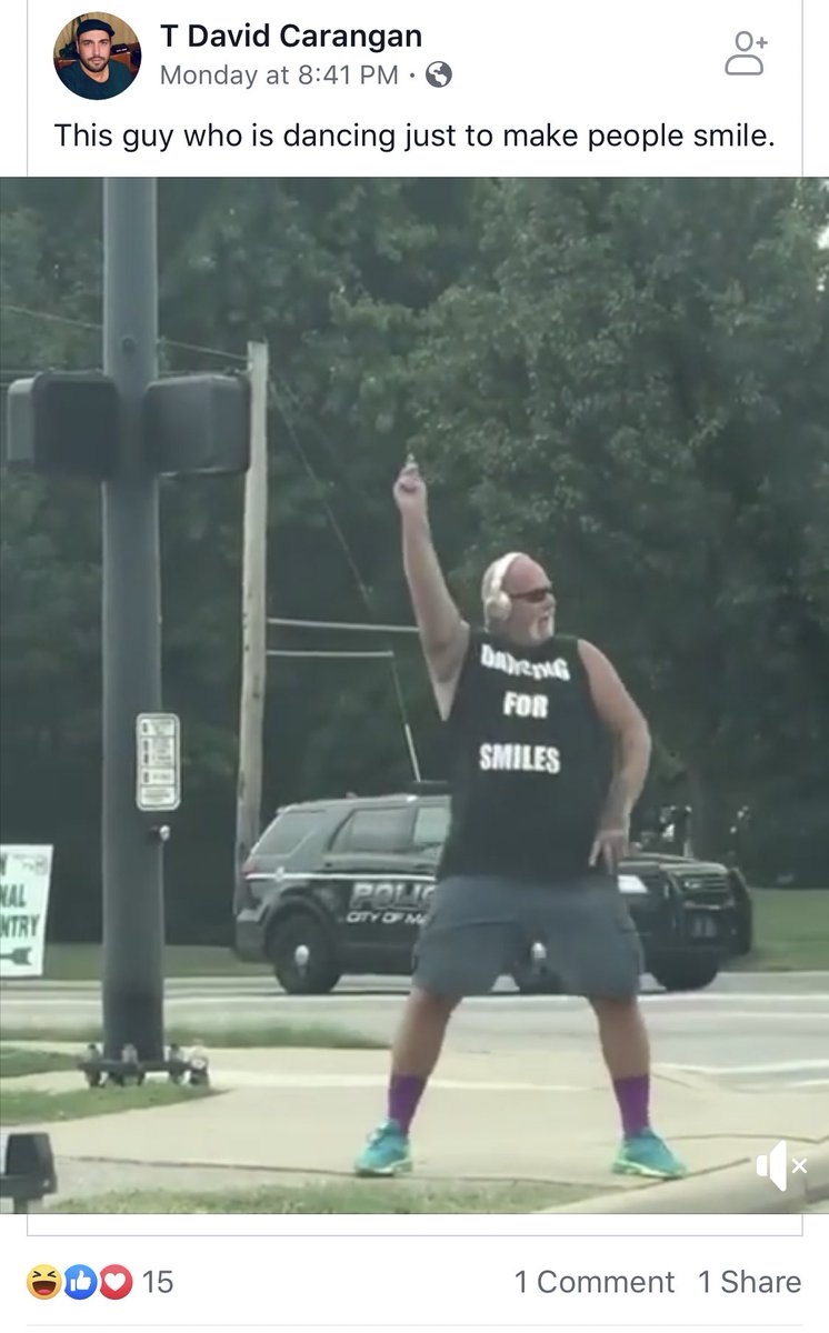 Saw this on FB today &amp; it did make me smile. 😊😂 <a href="/JBLaudio/">JBL</a>, <a href="/Harman/">HARMAN</a> - get this man some #JBLheadphones so he can rock out to his jams with the best sound quality, all while making people smile. #100Msmiles